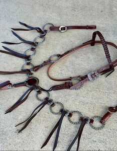 Juego de tachuelas de cuero occidental duradero, brida y cuello de pecho de alta calidad para montar en senderos y entrenar caballos de la India - Product Image 1