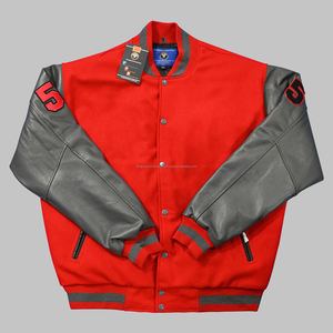 Chaqueta universitaria de calidad superior para mujer, Mangas de cuero cálidas, logotipo personalizado, bordado, lana, estilo deportivo, invierno, venta al por mayor - Product Image 1