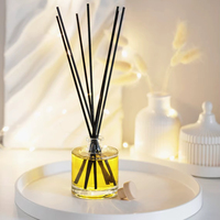Difusor de Aromas para el Hogar Ecológico, Libre de Parabenos y Alcohol, en Botella de Vidrio de Larga Duración, Decoración para el Hogar, 100 ml, 1 Mes
