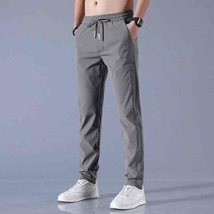 Pantalon de sport léger en toile respirant à séchage rapide pour hommes coupe ample taille moyenne jambe droite Style décontracté confortable soie glacée - Product Image 1