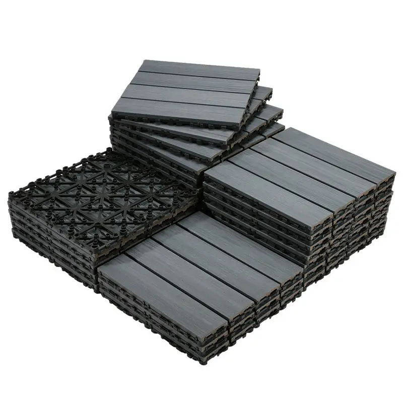 High quality Eco-friendly DIY tiles Pavement Floor 12"x12" Wood Composite Interlocking for DECOR Wood Decking Tiles