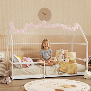 AIYAPLAY Lit pour enfants avec barrières de sécurité, 3-8 ans, 196x97. 5x135cm, blanc - Product Image 2