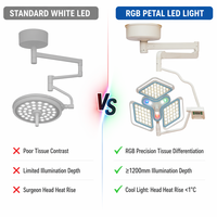 Lampe chirurgicale LED sans ombre de style pétale CE pour bloc opératoire avec puces électroniques de mise au point