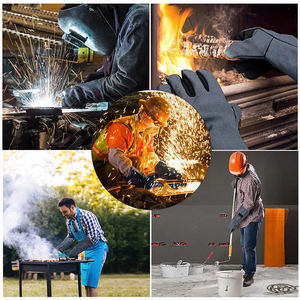 Venta al por mayor de guantes de cuero de seguridad suave de los hombres de piel de cabra de vaca blanco suave arco argón fabricados en Pakistán - Product Image 5