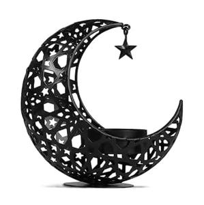 Fantaisie Design maison Eid décoration bougeoir métal noir bougeoir accessoires d'éclairage bougeoir festif pour Ramadan - Product Image 1