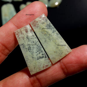 925 argent Ohrringe aigue-marine perle faisant la Machine Jade boucles d'oreilles Ammolite Cabochon perles dentelle lourde plat vert lisse fantaisie - Product Image 4