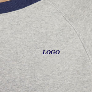 สเวตเชิ้ตคอกลมของผู้ชายผ้าฝ้ายหนาทรงพอดีตัวปกติผ้าคอตตอนขนแกะ100% ออกแบบโลโก้ได้ตามต้องการ - Product Image 5