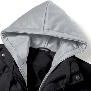 Chaqueta de Invierno Urbana Ligera de Lona para Hombre, Impermeable, Transpirable, con Capucha, Cierre de Cremallera, Estilo Frontal, Múltiples Protecciones Contra el Viento - Product Image 3