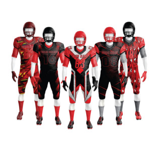 Uniformes de fútbol americano juvenil hechos a medida al por mayor negro naranja sublimado Jersey nombre Número patrones conjuntos de manga corta - Product Image 5