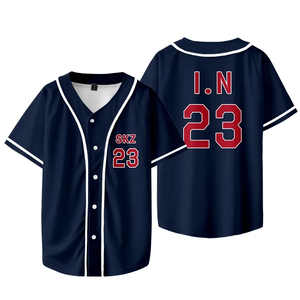 Maillot de baseball à manches courtes, uniforme de baseball pour enfants et adultes, haut surdimensionné - Product Image 5