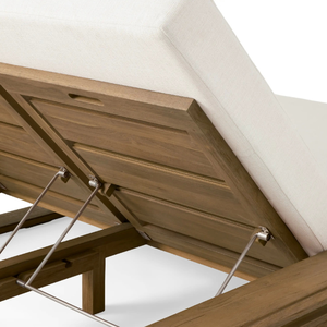 เก้าอี้อาบแดดคู่สำหรับอาบแดดกลางแจ้งและพักผ่อนทำจากไม้สักพร้อมเบาะนุ่ม - Product Image 3