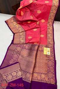 Sarees en soie brocart tissé à la main personnalisés idéaux pour une utilisation par des créateurs de vêtements pour femmes adaptés à la revente faite par des artisans - Product Image 5
