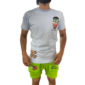 OEM High Quality Eco-Friendly Plus Size <b>Men's</b> Summer Outdoor Twin Set Printed Breathable <b>Shorts</b> for Adults & Maternity - Product Image 3