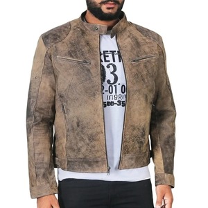 2024 mode hommes en cuir véritable veste automne daim couleur unie populaire Simple Style décontracté - Product Image 3