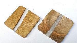 Sous-verre en bois classique fait à la main de la meilleure qualité avec résine époxy bois d'acacia pour l'artisanat de cuisine Inde - Product Image 5