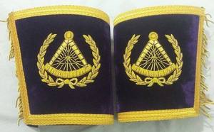 Freemason Sleeve Cuffs Hand Embroidered Masonic Regalia for Ceremonial Dress - Product Image 6