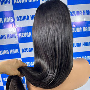 Perruque en cheveux humains vierges non traités à 100% avec dentelle frontale, cuticules alignées, disponible en styles vague profonde, vague naturelle, lisses - Product Image 1