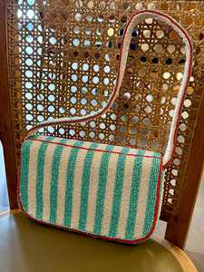 Bolso de mano multicolor con cuentas de cristal y asa, artesanía india hecha a mano, bolso casual tipo baguette. - Product Image 4