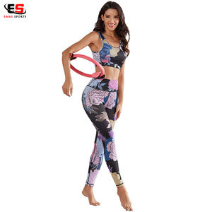 Best Selling 2-Piece Ribbed <b>Yoga</b> Set for Women Plus Size Sublimated Plaid Gym Clothing Fitness Wear Top-Ranked Wholesale - Product Image 2