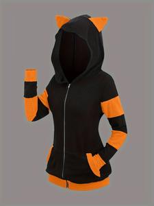 Nouveau été âge réduisant la vitalité sport loisirs ample surdimensionné à manches courtes couleur unie kangourou sac cordon à capuche - Product Image 3