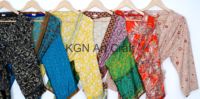 Bas prix soie Kimono Robe femmes imprimé Sexy Patchwork soie Kimono maillot de bain robe de nuit indien à la main peignoir recyclé