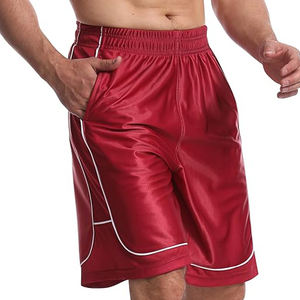 Nouveau short de basket-ball confortable en polyester 100% pour hommes, vêtements de sport décontractés à motif solide avec poche latérale - Product Image 2