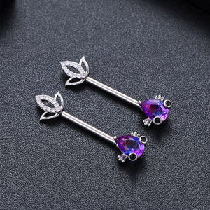 Precio al por mayor 14G Acero inoxidable brillante CZ Barbell Ring, Cute Bee Nipple Piercing Jewelry Sexy Body Piercings para Mujeres Hombres - Product Image 3