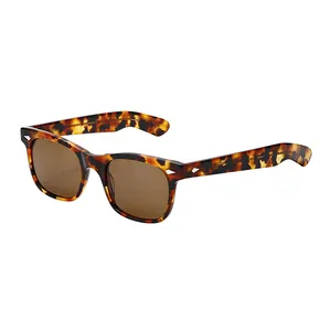 Óculos de sol polarizados de acetato para viagens, óculos de sol quadrados para homens, designer de marcas famosas