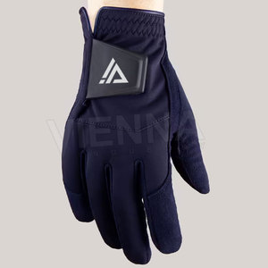 Gants de golf professionnels personnalisés pour hommes en cuir véritable noir antidérapants avec sangle de poignet réglable - Haute qualité à prix abordable pour usage sportif - Product Image 6