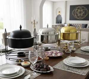 Ollas de Acero Inoxidable de Alta Calidad, Ecológicas, Modernas, con Acabado Pulido, con Soporte Integrado para Velas, para Buffet - Product Image 2