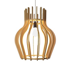 Lampe à suspension en bois avec belle abat-jour avec base en métal et taille personnalisée fournitures de décoration de Noël mariage - Product Image 1