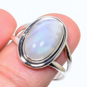 Anillo de piedras preciosas de piedra lunar de Plata de Ley 925, joyería hecha a mano, anillo de estilo bohemio de plata, joyería para mujer, regalo de boda para esposa - Product Image 2