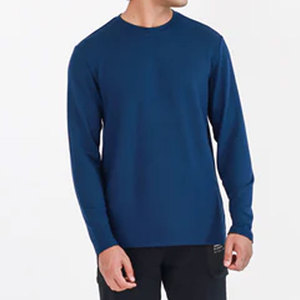 Mejor valor Cuello redondo Camiseta de manga larga Patrón sólido Algodón/Fibra de bambú Impresión digital con logotipo personalizado - Product Image 6