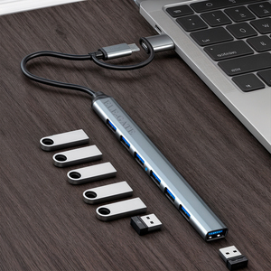 Hub Multiporta 7-in-1 Versatile con Ingresso USB-C e Adattatore USB 3.0, Connessioni ad Alta Velocità e Splitter Hub Integrato - Product Image 5