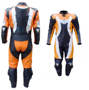 Combinaison de course en cuir pour moto personnalisée, vente en gros, unisexe, combinaisons de course pour motards, coupe-vent, hiver, cuir véritable, personnalisable - Product Image 1