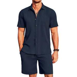 Ensemble chemise et short pour homme personnalisé Ensemble t-shirts et shorts d'été de marque de vêtements/Ensemble 2 pièces court pour homme/Ensembles jumeaux pour homme - Product Image 1
