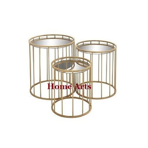 Plateau de service à thé et café en métal et verre nouveau design plateau de service de nourriture de forme ronde pour fournisseur en gros - Product Image 6