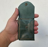 Dompet Kulit Sapi Asli Gaya Vintage Buatan Tangan Crazy Horse Anwar Enterprises Kulit Asli Ramah Lingkungan Model Pendek dengan Kancing