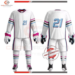 Uniforme de hockey sur glace à sublimation personnalisée chaude et maillot ensembles d'uniformes d'équipe personnalisables 100% polyester tissu respirant unisexe adulte - Product Image 4