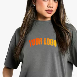 Camiseta holgada de gran tamaño para mujer, ropa de calle, vestido de algodón, camisetas lisas para mujer, Camiseta larga holgada de gran tamaño para mujer - Product Image 2