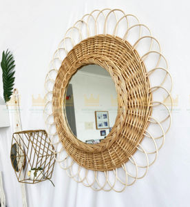 Elegante espejo de ratán hecho a mano para decoración del hogar-Boho Chic, ecológico, diseño natural para el hogar - Product Image 4