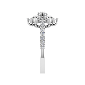 Élégante bague de fiançailles en diamant cultivé en laboratoire sur mesure 950 platine scintillant grappe florale IGI mariage bijoux fins d'Inde - Product Image 4