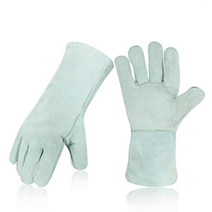 ถุงมือเชื่อมหนังแพะสีดำถุงมือเชื่อม2025ดีไซน์ใหม่ล่าสุด - Product Image 1