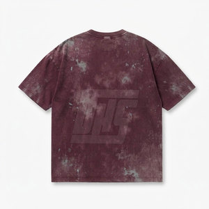 T-shirts surdimensionnés personnalisés délavés à l'acide pour hommes, en coton épais, style streetwear, épaules tombantes, coupe ample, décontractés, avec motifs graphiques, vente en gros - Product Image 2