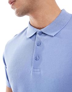 Polo deportivo Skin Fit para hombre al por mayor, 100% algodón, color sólido, logotipo personalizado, camiseta informal transpirable de manga corta - Product Image 4