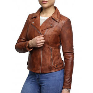 Veste en cuir nouvelle conception sur mesure pour femmes Veste en cuir boutonnée tendance pour femmes Manches longues avec des couleurs personnalisées - Product Image 5