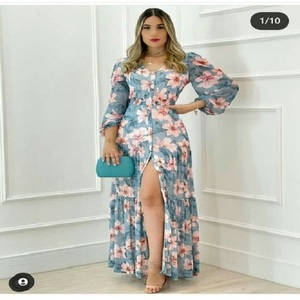 Vestido largo informal con estampado Floral para mujer, traje elástico musulmán para graduación, bangkok, con corsé elegante OEM, lolita, macys - Product Image 1