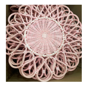 Decorative Handmade Rattan Plate And Rattan <b>Placemat</b> For Serving Bread Fruits And Tea At Dining Table Or Cafe - Product Image 5