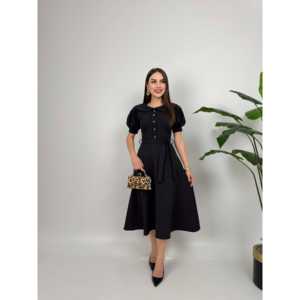 Robe midi confortable pour bébé avec col et ceinture 2111 - Product Image 3