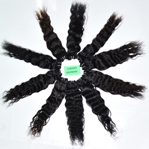 100% Virgen Natural vietnamita sin procesar tejido negro ondulado templo cutícula alineada sin químicos extensiones de cabello humano indio - Product Image 6